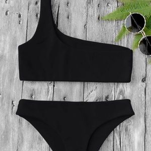 Black One Strap Bikini